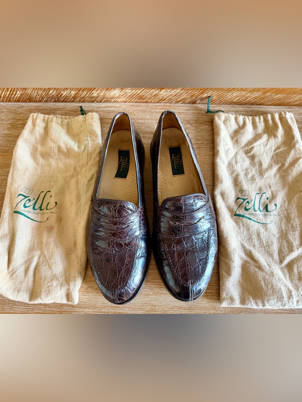 Zelli Crocodile Loafers Size 11